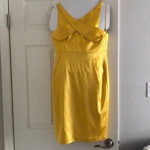 Beautiful, gold colored silk cocktail dress.